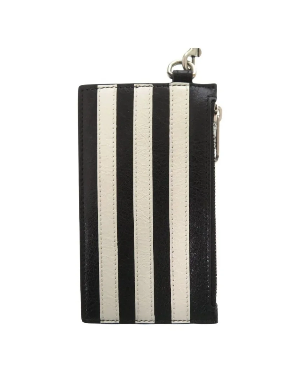 Balenciaga Adidas Collaboration Trefoil Leather Black Wallet on Chain